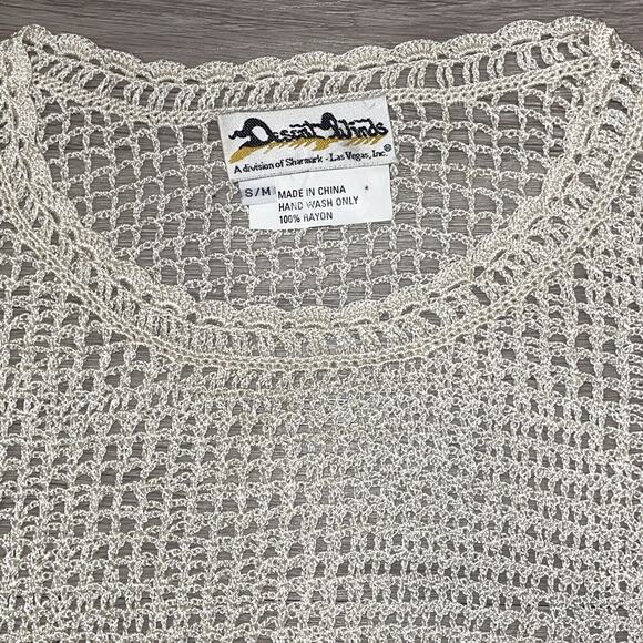 Womens Crochet Tunic Top Small Mesh Elegant Cruise Vacation Cover Up Holiday - Picture 3 of 8